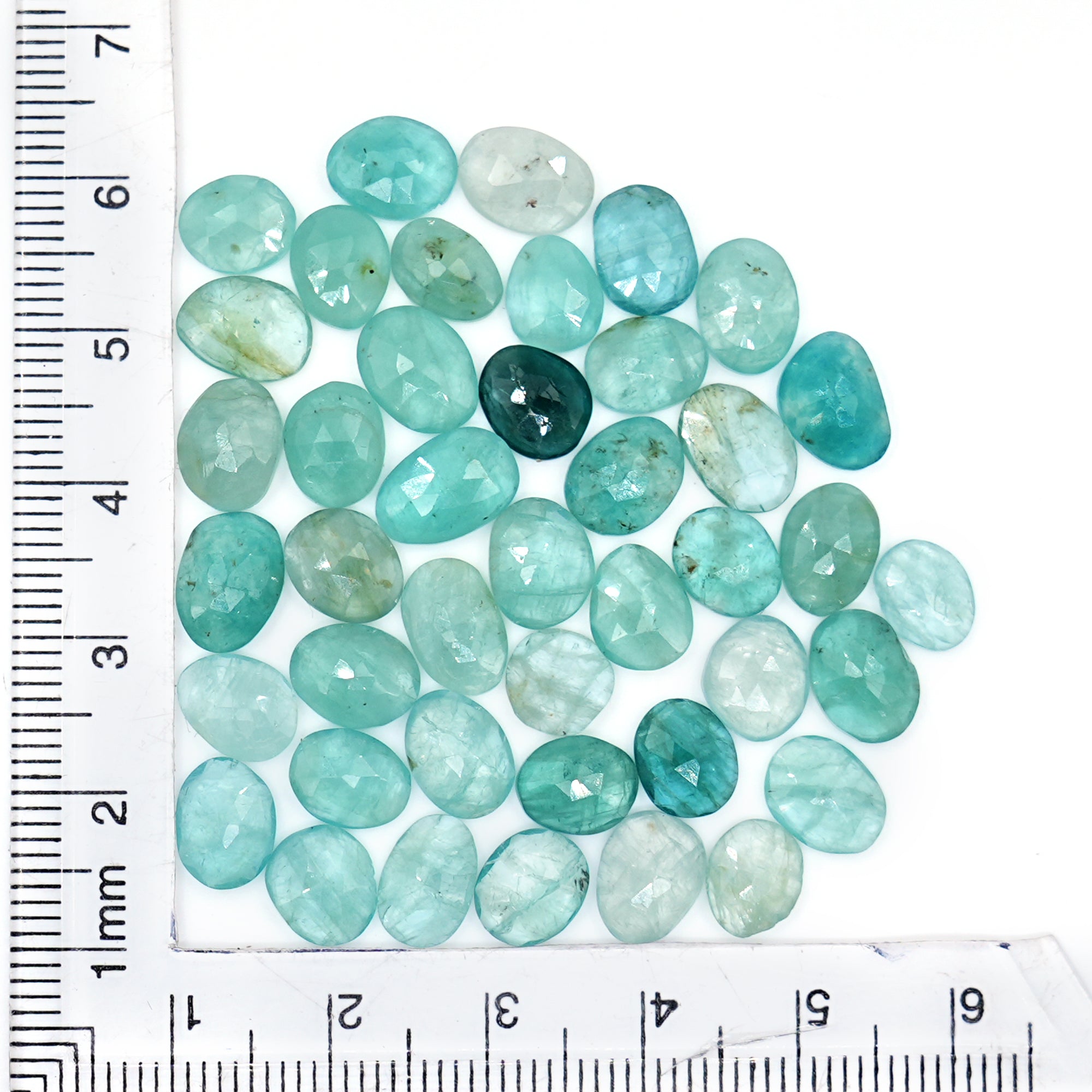 Natural Grandidierite Smooth Rose Cut Gemstones | Freeform Rosecut for Jewelry Making - 42 Pieces