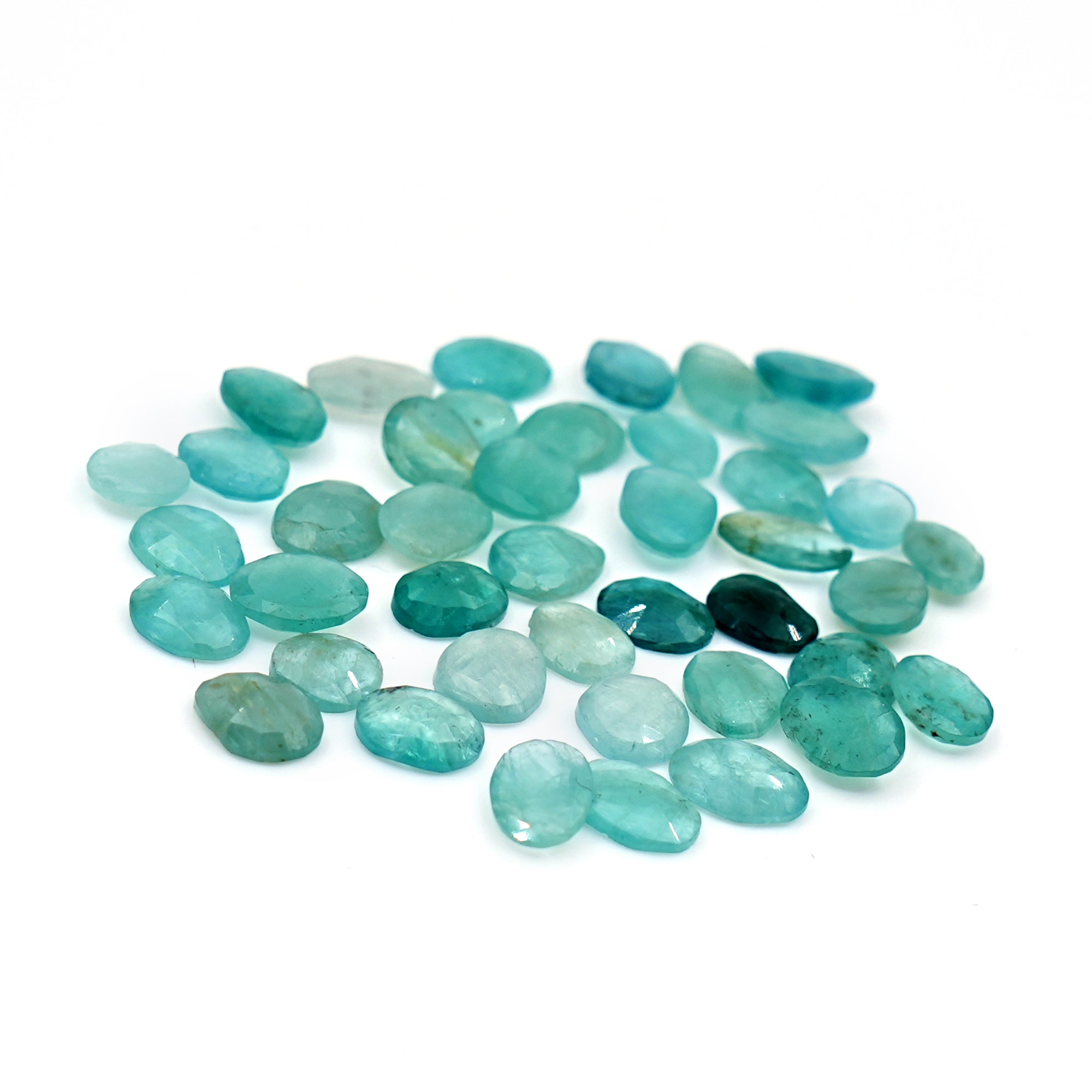 Natural Grandidierite Smooth Rose Cut Gemstones | Freeform Rosecut for Jewelry Making - 42 Pieces