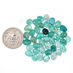 Natural Grandidierite Smooth Rose Cut Gemstones | Freeform Rosecut for Jewelry Making - 42 Pieces