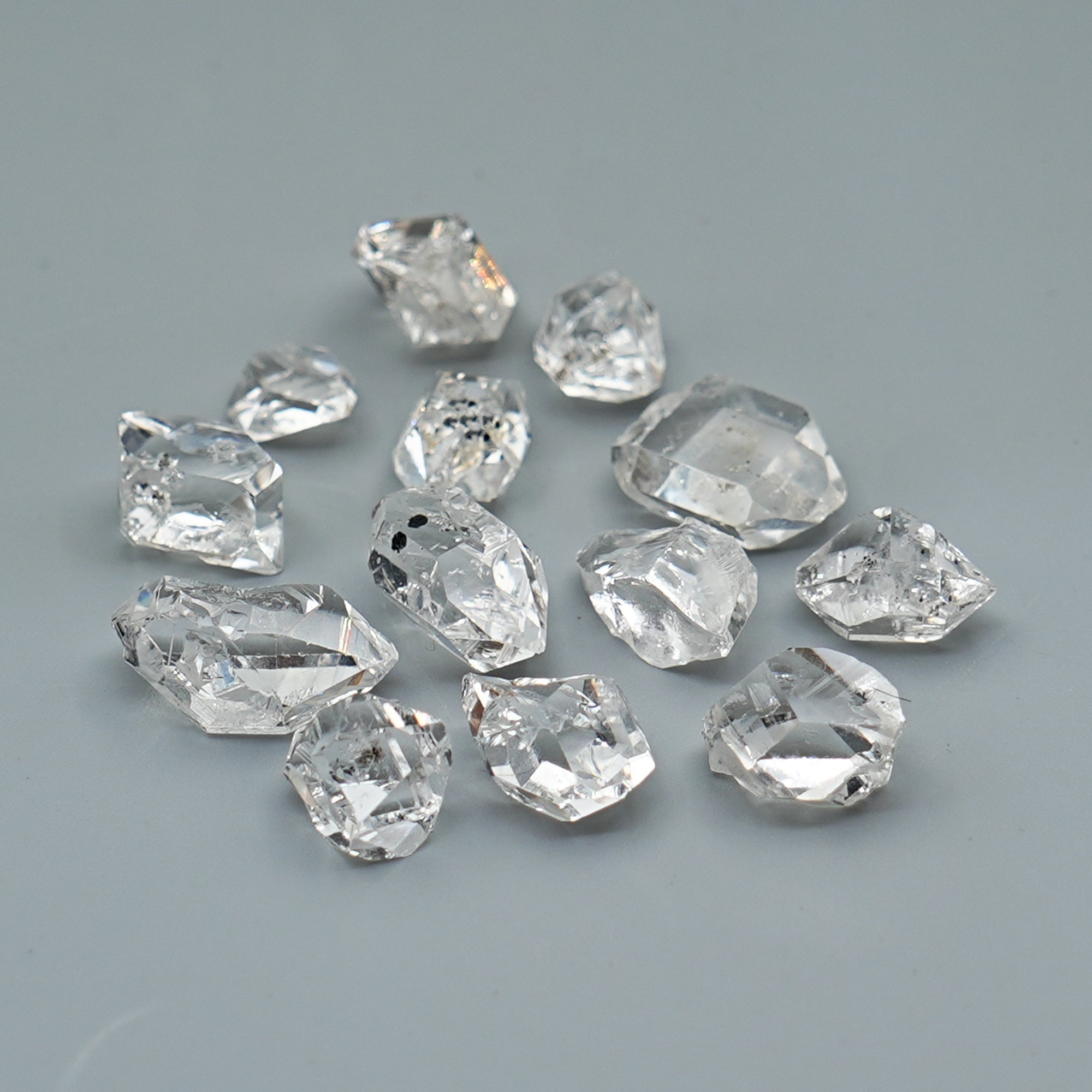 Herkimer Diamond Crystals | Raw Quartz Double Terminated Gemstone For Jewelry Making - 12 Pieces