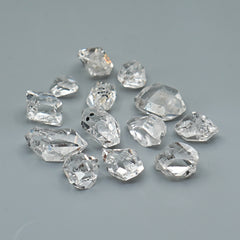 Herkimer Diamond Crystals | Raw Quartz Double Terminated Gemstone For Jewelry Making - 12 Pieces