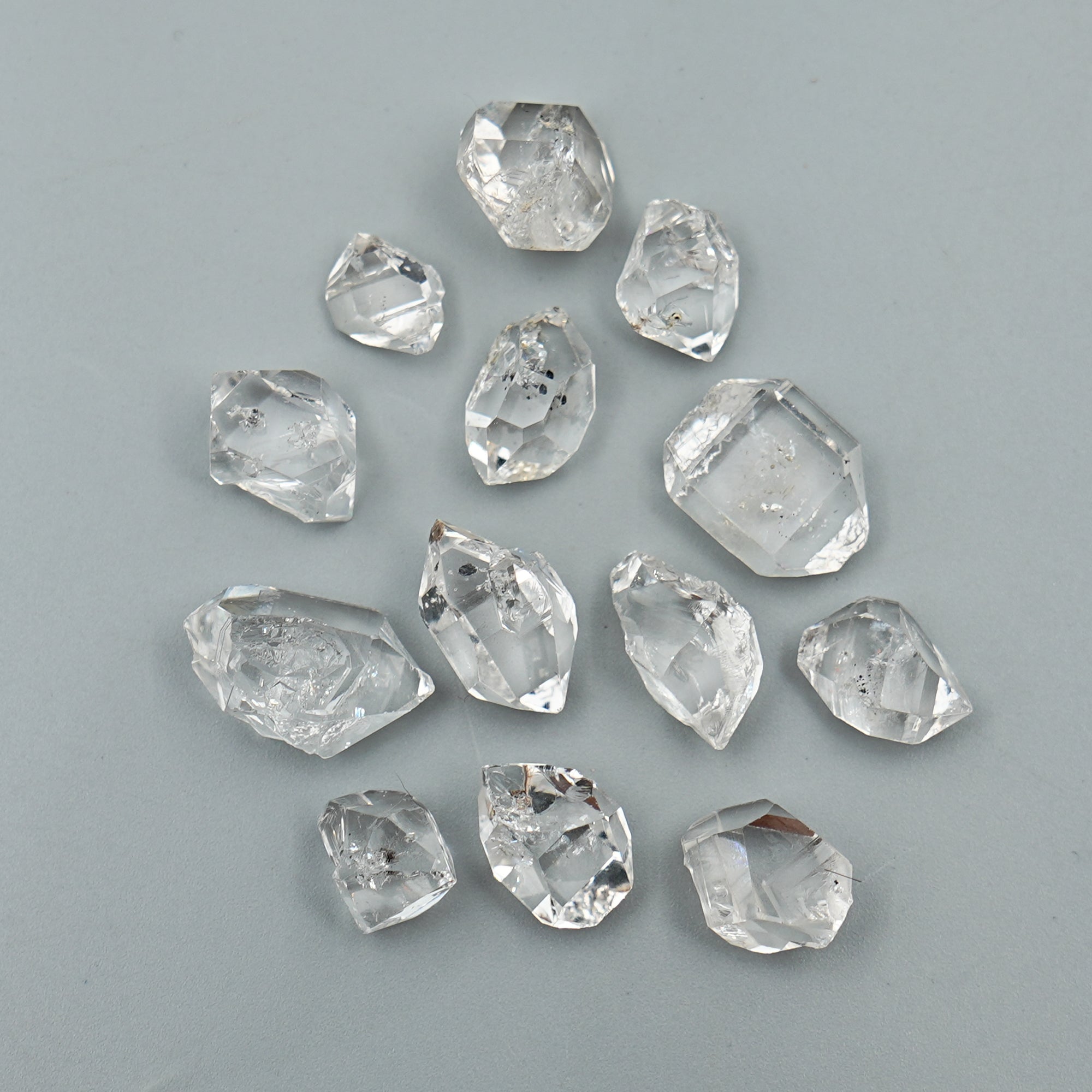 Herkimer Diamond Crystals | Raw Quartz Double Terminated Gemstone For Jewelry Making - 12 Pieces