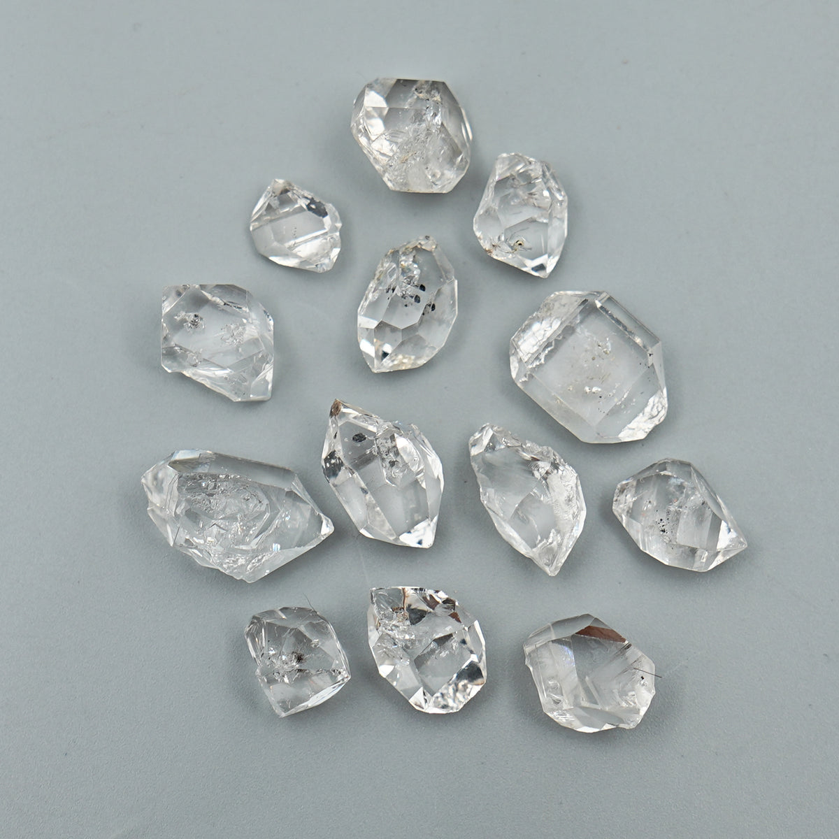 Herkimer Diamond Crystals | Raw Quartz Double Terminated Gemstone For Jewelry Making - 12 Pieces