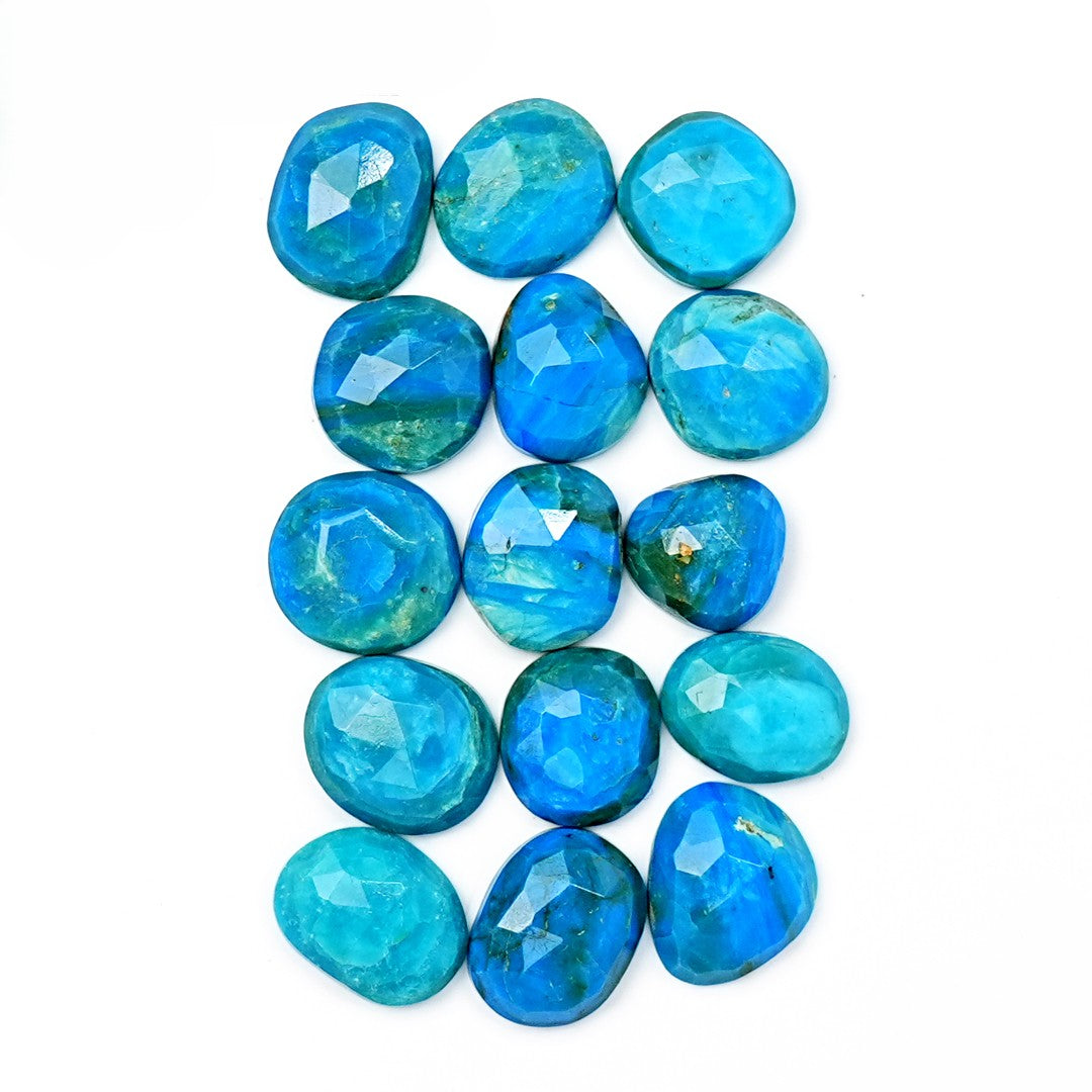 Rare Opalina Rose Cut Gemstones | Freeform Cabochons for Jewelry Making - 15 Pieces