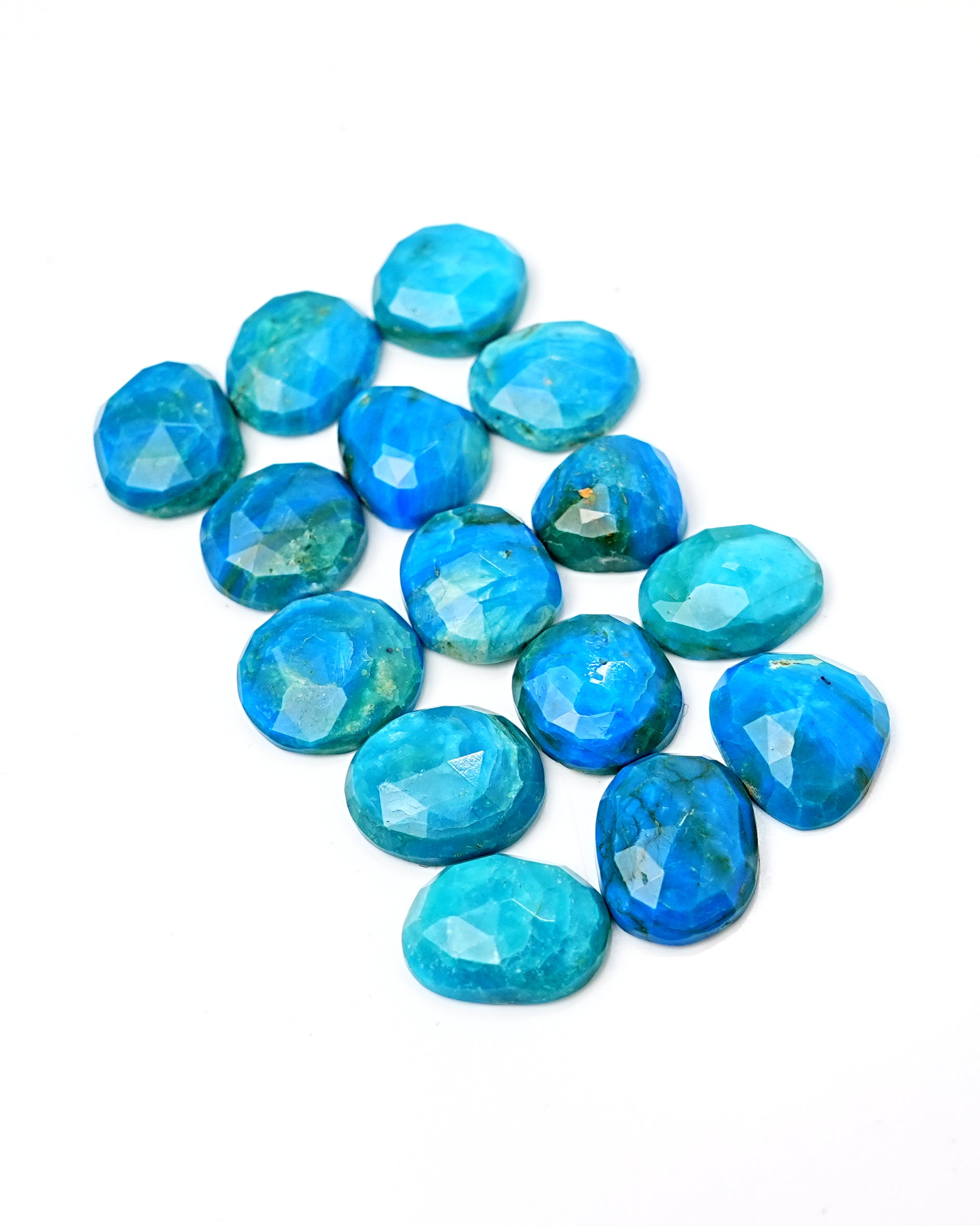 Rare Opalina Rose Cut Gemstones | Freeform Cabochons for Jewelry Making - 15 Pieces