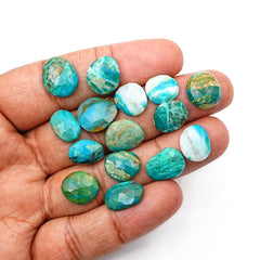 Natural Peruvian Opal Smooth Rose Cut Gemstones | Freeform Rosecut for Jewelry Making - 15 Pieces