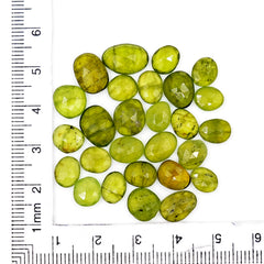 Natural Vesuvianite Smooth Rose Cut Gemstones | Freeform Rosecut for Jewelry Making - 27 Pieces