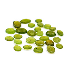 Natural Vesuvianite Smooth Rose Cut Gemstones | Freeform Rosecut for Jewelry Making - 27 Pieces