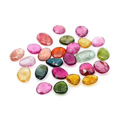 Natural Tourmaline Rose Cut Cabochons | Freeform Cuts For Freeform Jewelry - 25 Pieces