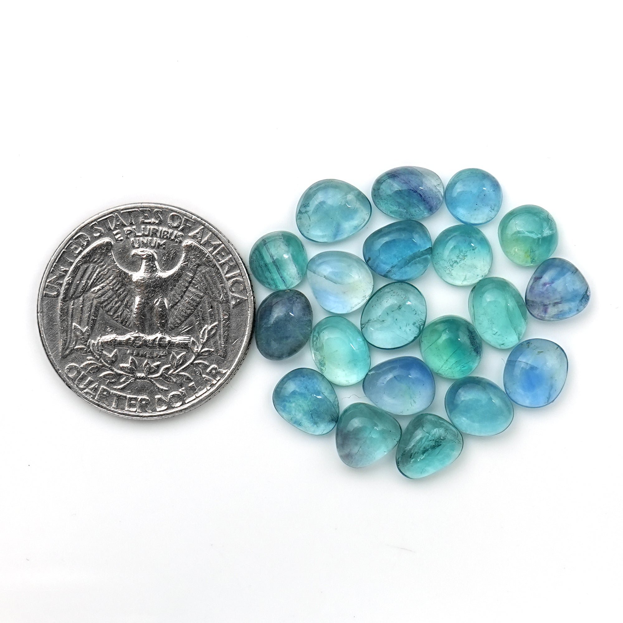 Natural Fluorite Smooth Cabochon Gemstones | Freeform Cabochon for Jewelry Making - 20 Pieces