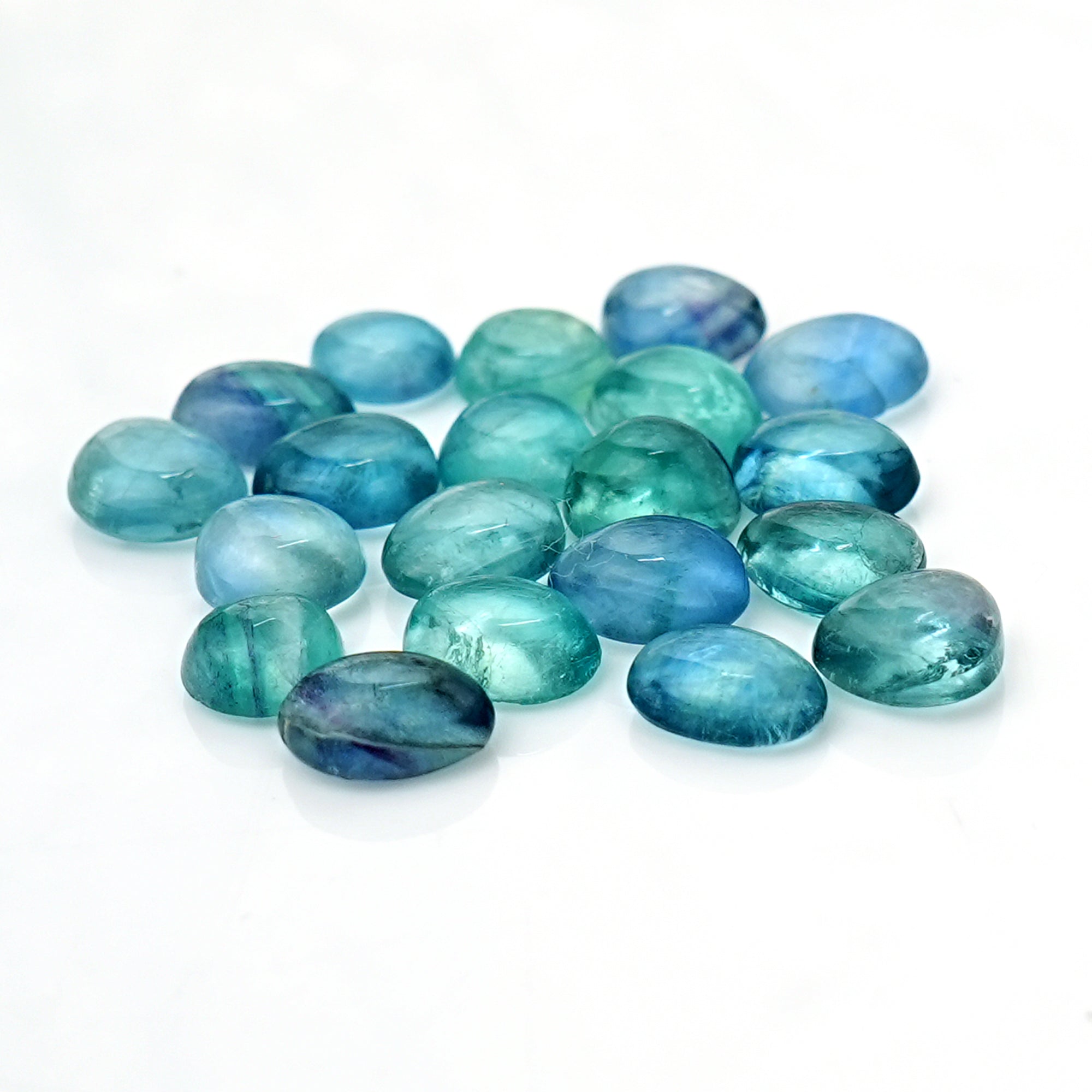Natural Fluorite Smooth Cabochon Gemstones | Freeform Cabochon for Jewelry Making - 20 Pieces