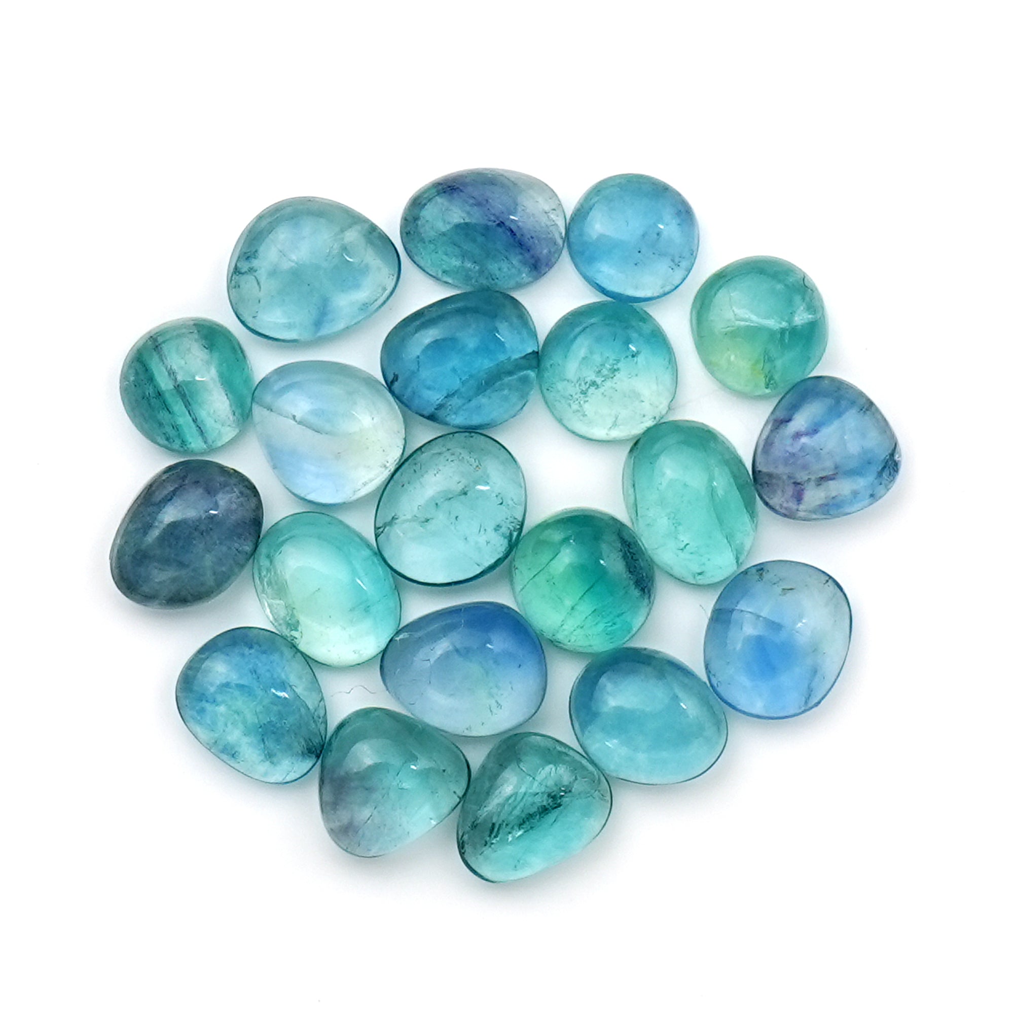Natural Fluorite Smooth Cabochon Gemstones | Freeform Cabochon for Jewelry Making - 20 Pieces