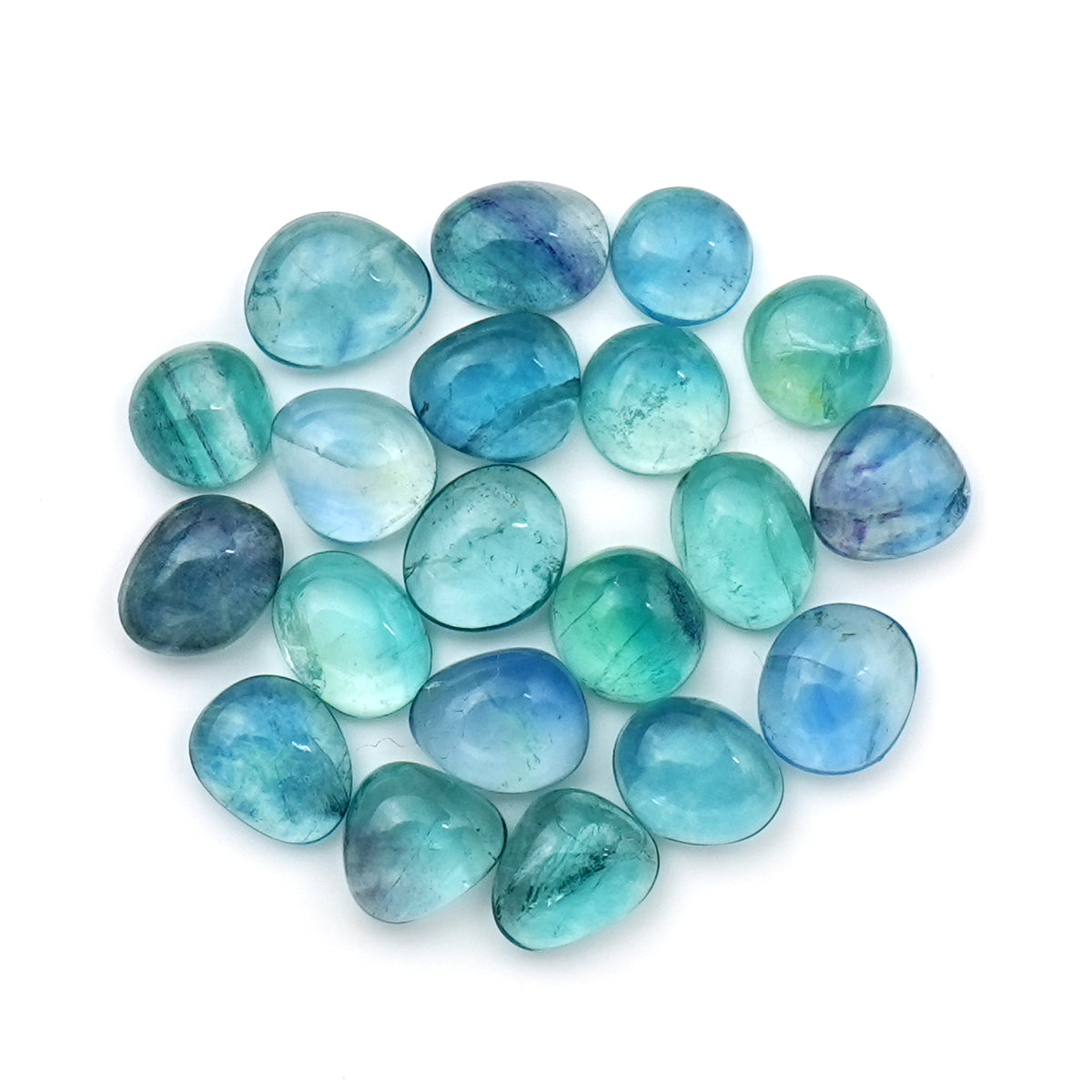 Natural Fluorite Smooth Cabochon Gemstones | Freeform Cabochon for Jewelry Making - 20 Pieces