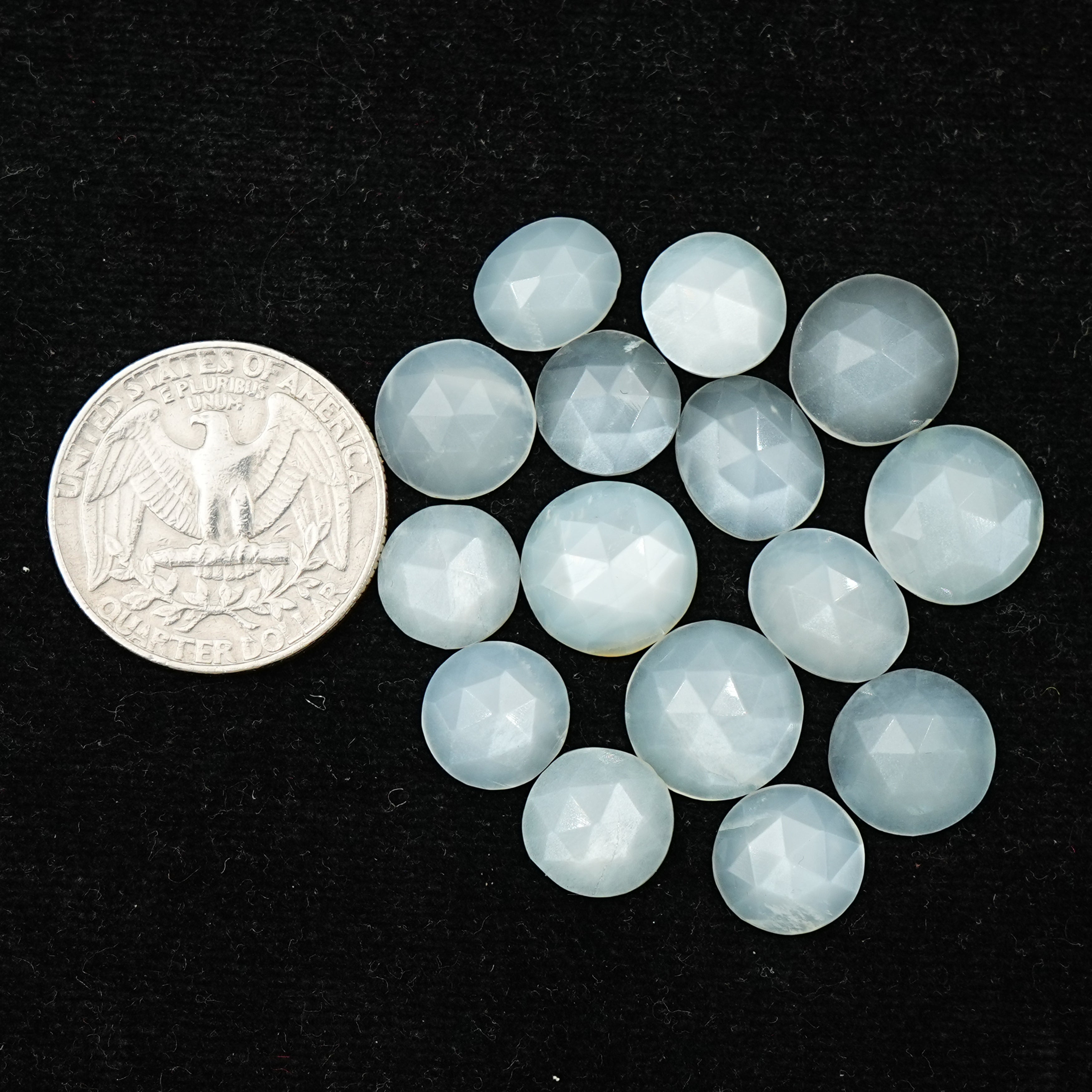 White Moonstone Rose Cut Cabochons | Mix Shape Gemstone For Jewelry Making - 15 Pieces