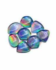 Aurora Opal Doublet Cabs | Iridescent Fire Cabochons For Jewelry Making - 8 Pieces