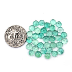 Natural Russian Green Fluorite Smooth Gemstones | Freeform Cabochons for Jewelry Making - 35 Pieces