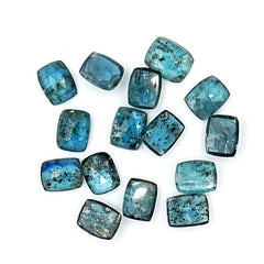 Teal Moss Kyanite Rosecut Cushion Cabochons | Earthy Elegance in Every Facet - 15 Pieces