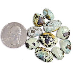 Nevada Turquoise Freeform Cabochons | Natural Stones with Matrix for Jewelry Making - 10 Pieces