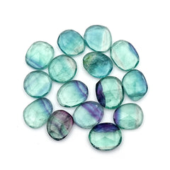 Natural Fluorite Smooth Rose Cut Gemstones | Freeform Rose Cut for Jewelry Making - 15 Pieces