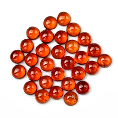 Natural Spessartine Garnet Smooth Cabochons | Round Flat Back Gemstones – 30 Pieces