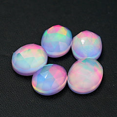 Aurora Opal Doublet Rosecut Cabochon | Iridescent Beauty with Ethereal Glow - 5 Pieces