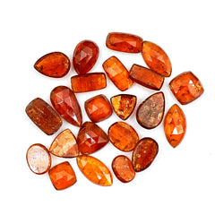 Orange Kyanite Rosecut Gemstones | Vibrant Sunset in Mixed Shapes - 22 Pieces