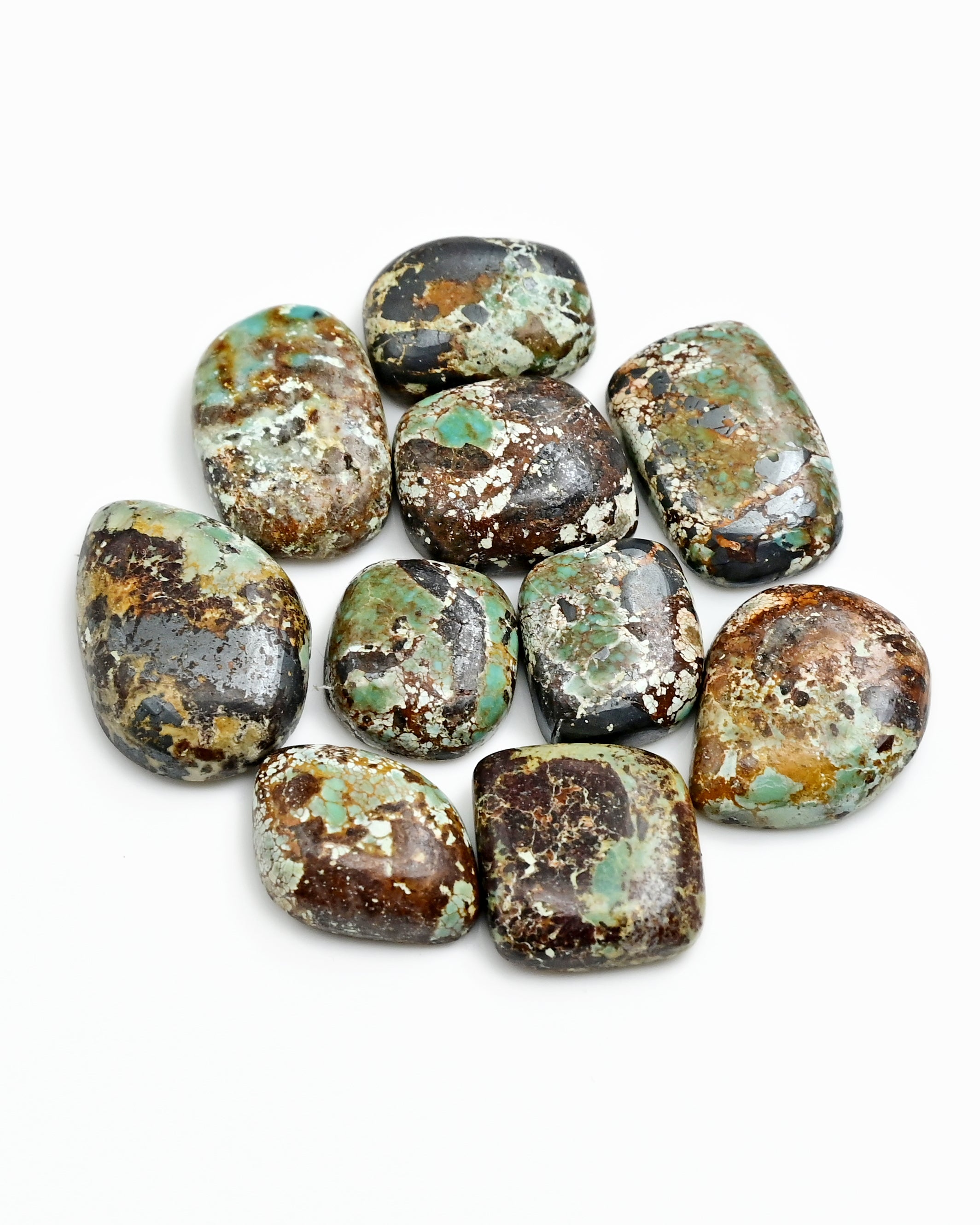 Nevada Turquoise Freeform Cabochons | Natural Southwest Gemstones for Jewelry - 10 Pieces
