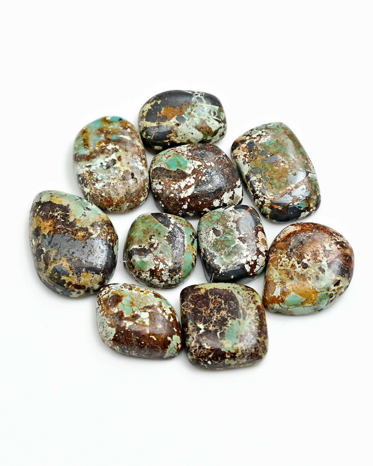 Nevada Turquoise Freeform Cabochons | Natural Southwest Gemstones for Jewelry - 10 Pieces