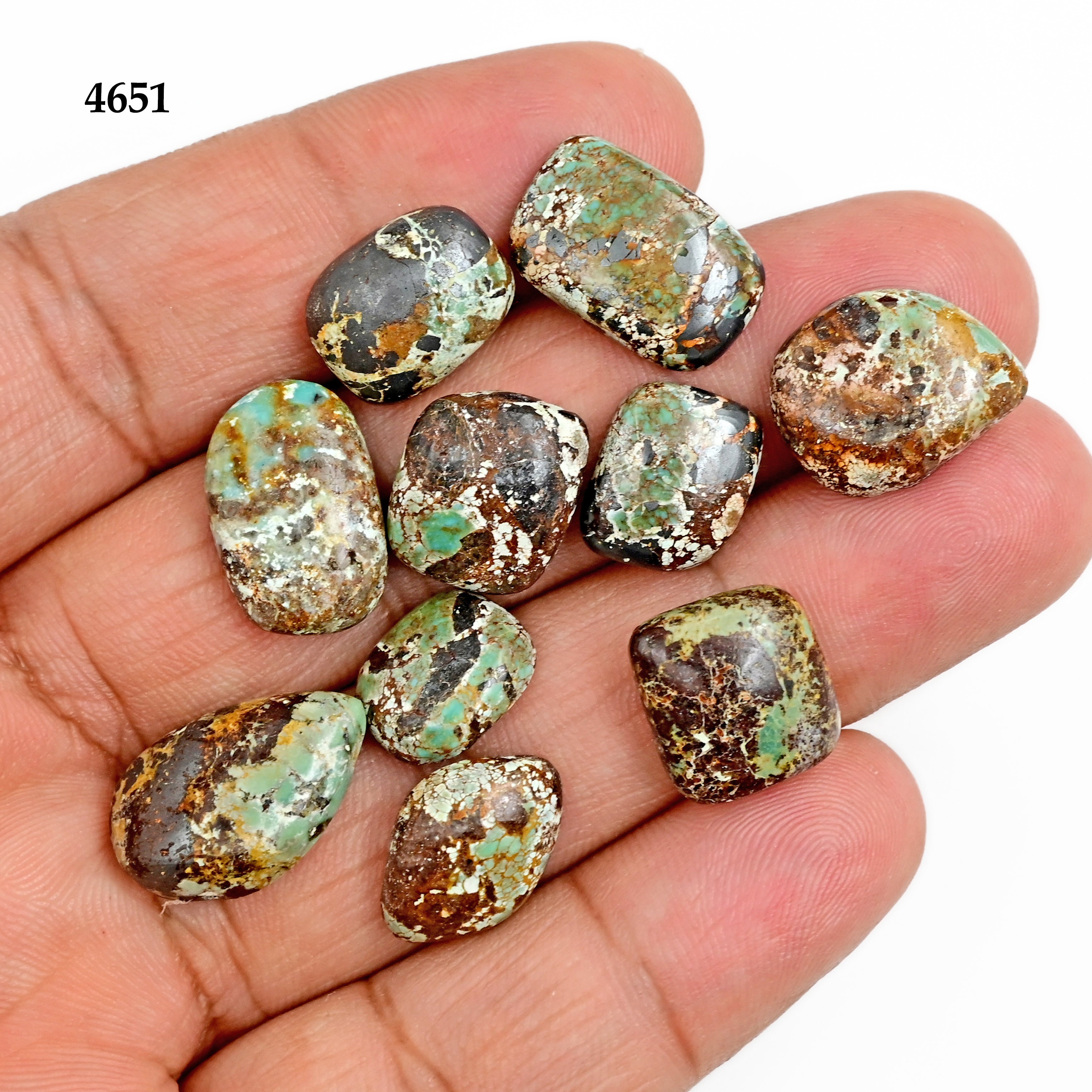 Nevada Turquoise Freeform Cabochons | Natural Southwest Gemstones for Jewelry - 10 Pieces