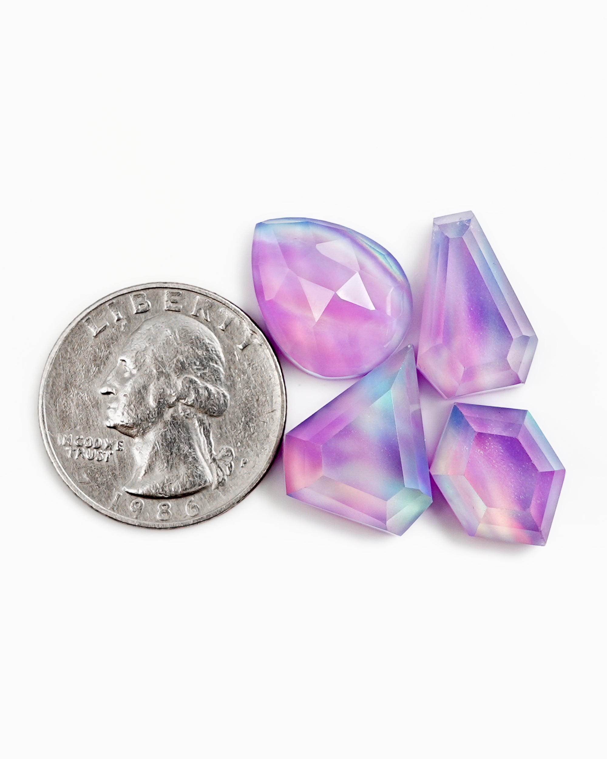 Aurora Opal Mix Shape Rosecut Cabochons | Flashy Gemstones for Statement Jewelry - 4 pieces