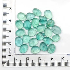 Natural Russian Green Fluorite Smooth Cabochon Gemstones | Freeform Cabochon for Jewelry Making - 24 Pieces