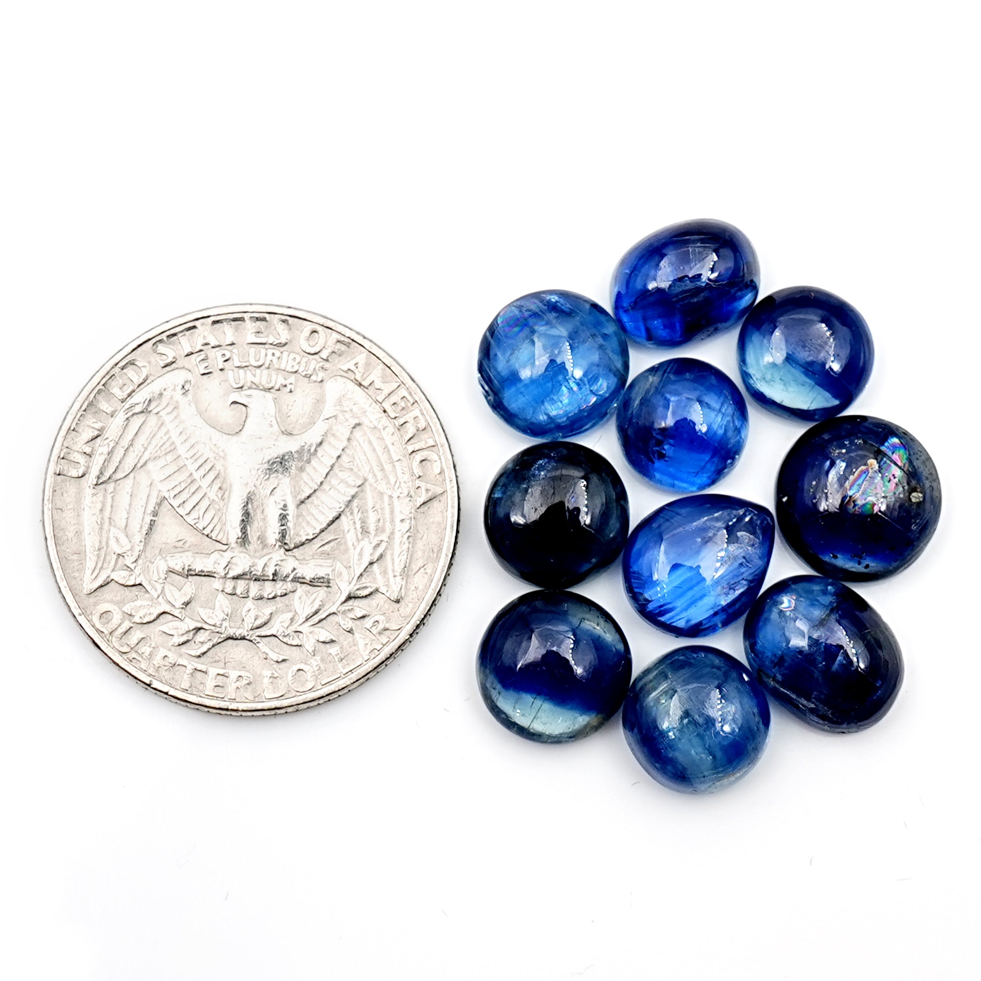 Blue Kyanite Mix Shape Cabochons | Natural Gemstones for Jewelry Making  - 10 pieces