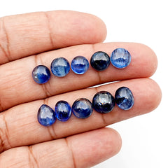 Blue Kyanite Mix Shape Cabochons | Natural Gemstones for Jewelry Making  - 10 pieces