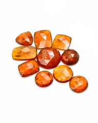 Sun-Kissed Orange Kyanite Gems | Faceted Freeform Cabochons for Artisan Jewelry - 10 Pieces