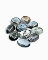Moss Aquamarine Cabochons Stones | Mixed Shape Polished Smooth Gemstones for Jewelry - 10 Pieces