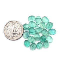 Natural Russian Green Fluorite Smooth Cabochon Gemstones | Freeform Cabochon for Jewelry Making - 20 Pieces