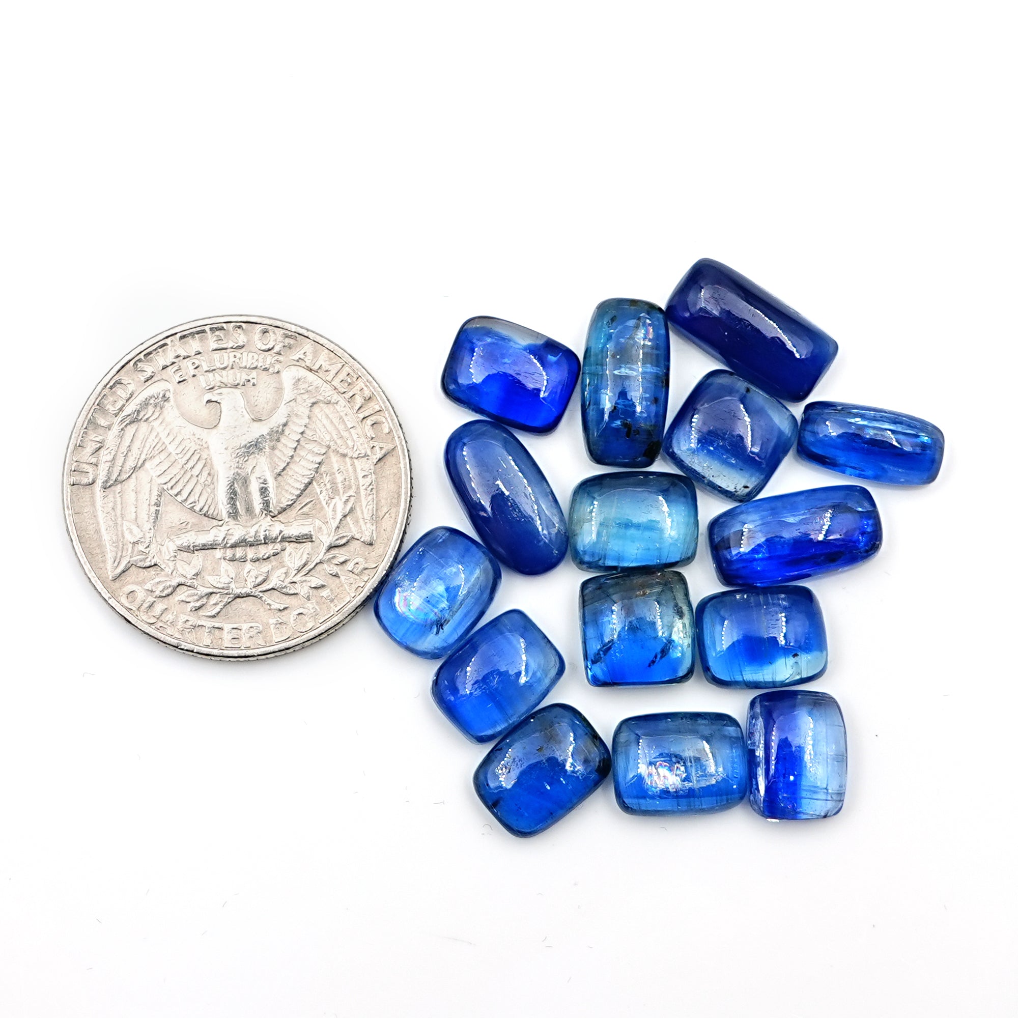 Blue Kyanite Smooth Cabochons, Perfect For September Births.