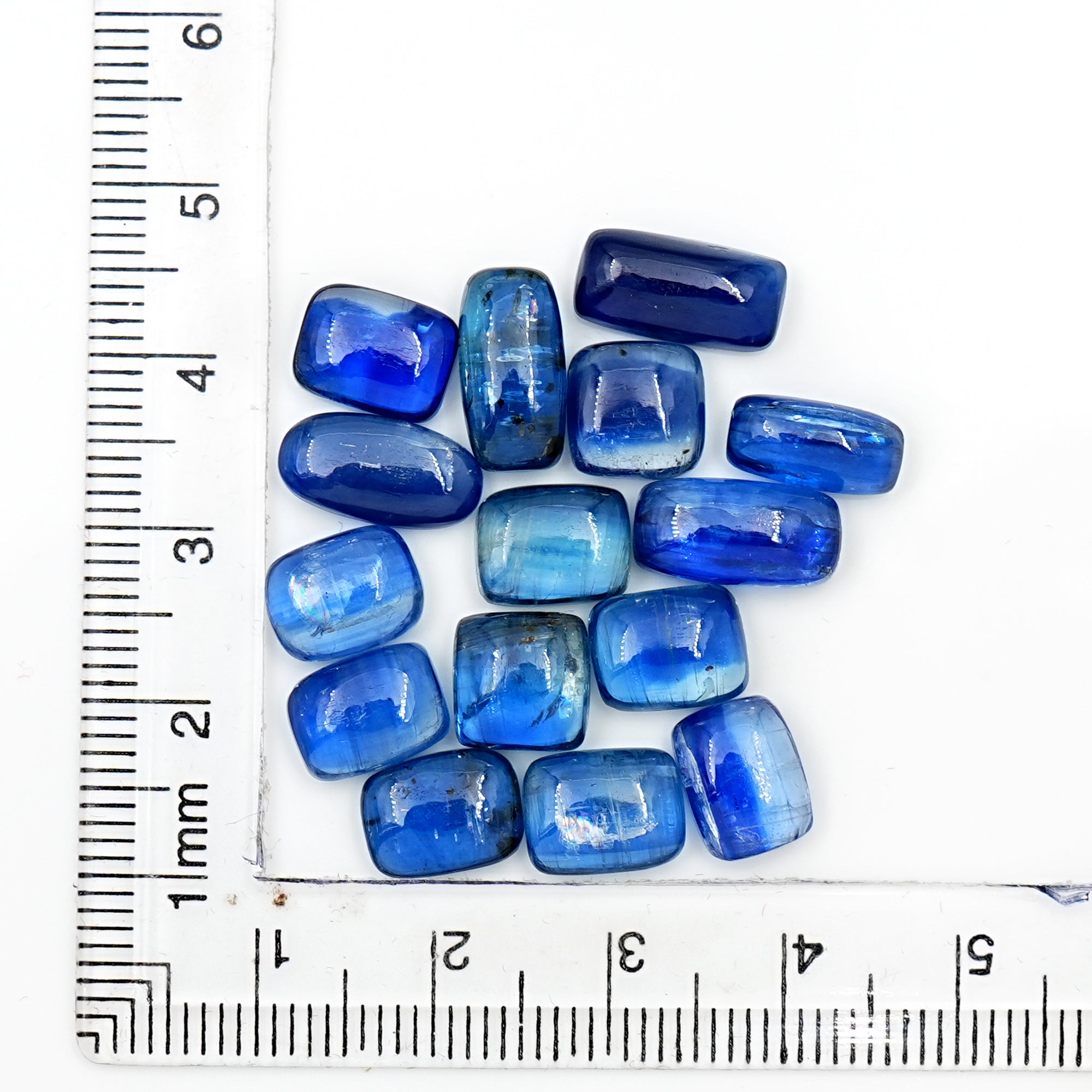 Blue Kyanite Smooth Cabochons, Perfect For September Births.