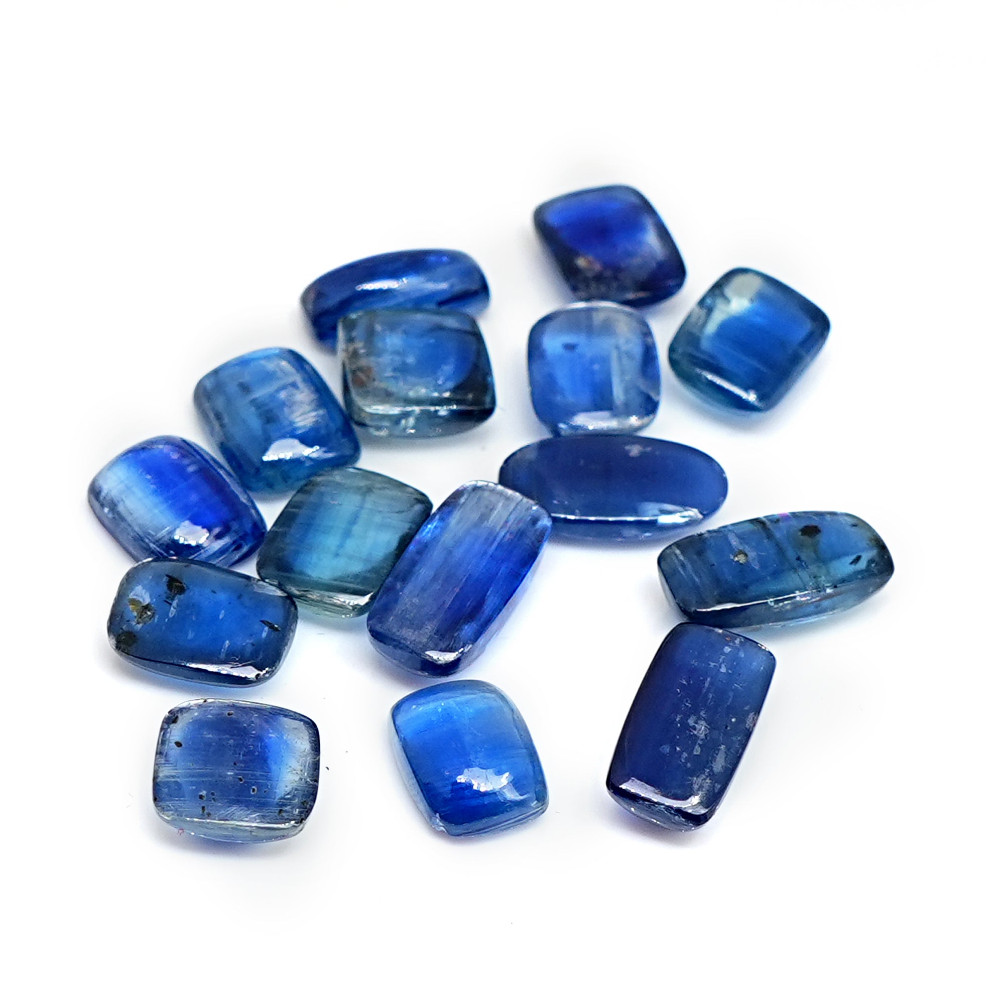 Blue Kyanite Smooth Cabochons, Perfect For September Births.