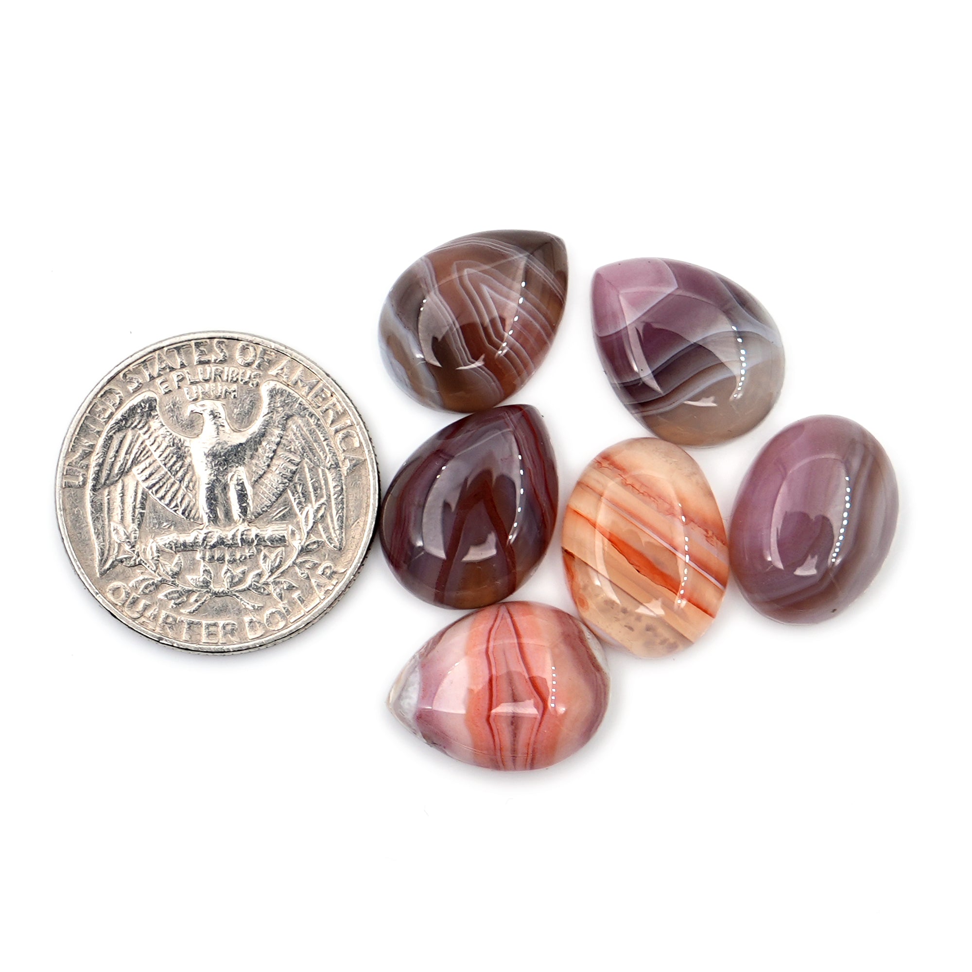 Natural Smooth Botswana Agate Cabochons