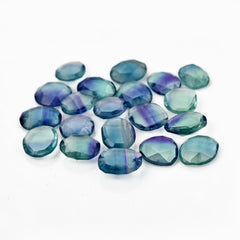 Natural Fluorite Smooth Rose Cut Gemstones | Freeform Rose Cut for Jewelry Making - 20 Pieces