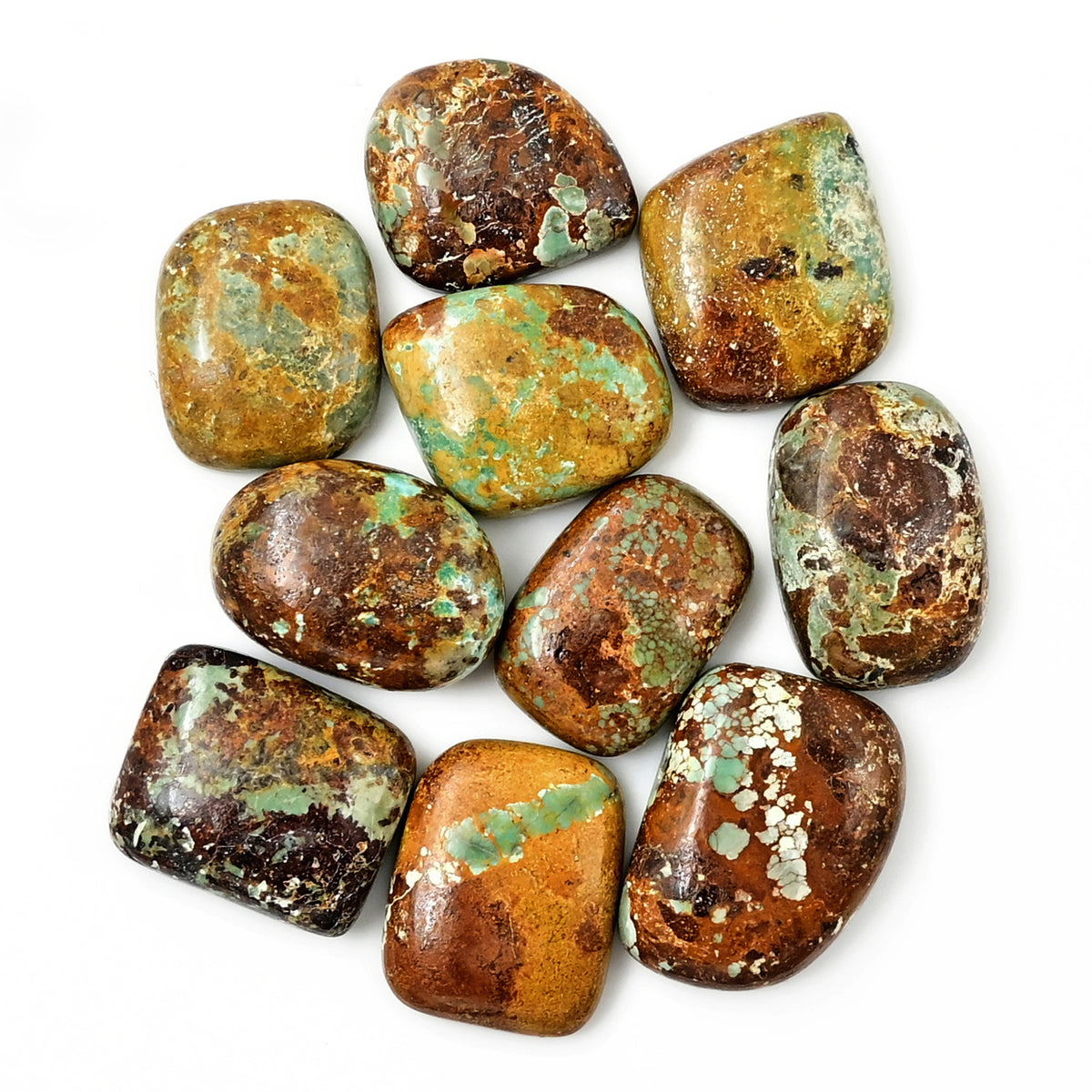 Nevada Turquoise Cabochons | Natural Brown Matrix Turquoise for Jewelry - 10 Pieces