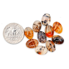 Oval Montana Agate Smooth Natural Gemstones | Cabochons For Jewelry Making - 10 Pieces