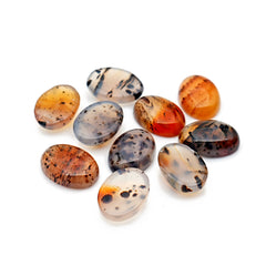Oval Montana Agate Smooth Natural Gemstones | Cabochons For Jewelry Making - 10 Pieces