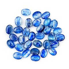 Deep Blue Kyanite Oval Cabs | Natural Polished Cabochons for Jewelry - 33 Pieces