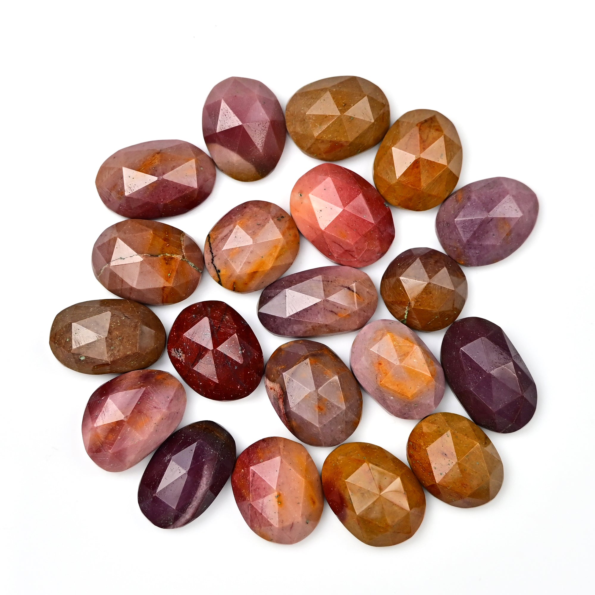 Mookaite Rosecut Freeform Cabochons | Natural Jasper Gemstones for Jewelry Making - 20 Pieces