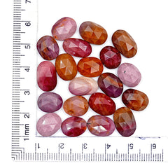 Mookaite Rose Cut Oval Cabochons | Flat Back Rose Cut Cabs for Jewelry Making - 20 Pieces