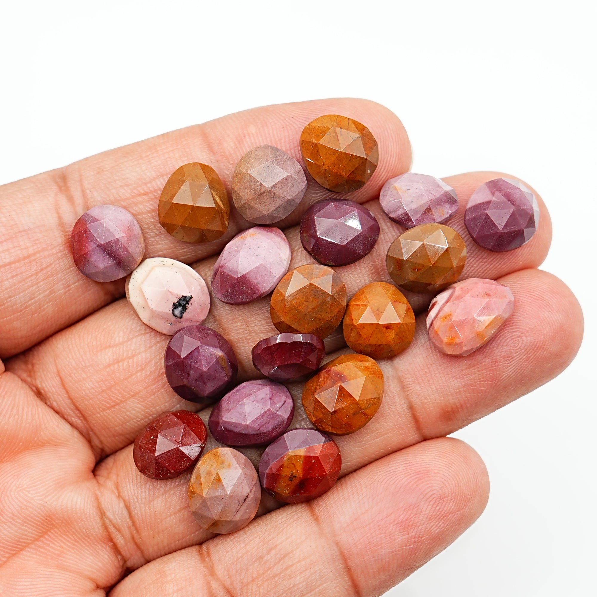 Mookaite Rosecut Freeform Cabs | Natural  Flat Back Gemstones for Jewelry Making - 20