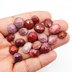 Earthy Elegance Mookaite Rosecut Gemstone| Freeform Smooth Cabs for Jewelry Making - 20 Pieces