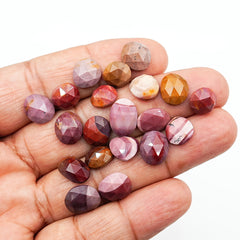Warm Earth Mookaite Rosecut Cabochons | Freeform Cuts for Bold Jewelry - 20 Pieces